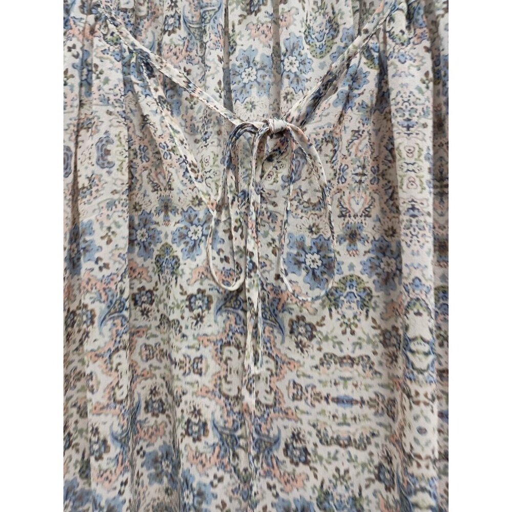 CAbi Womens Siena Chiffon Blouse Top Small Floral Long Sleeve BOHO Fairy 5028 - Picture 2 of 10